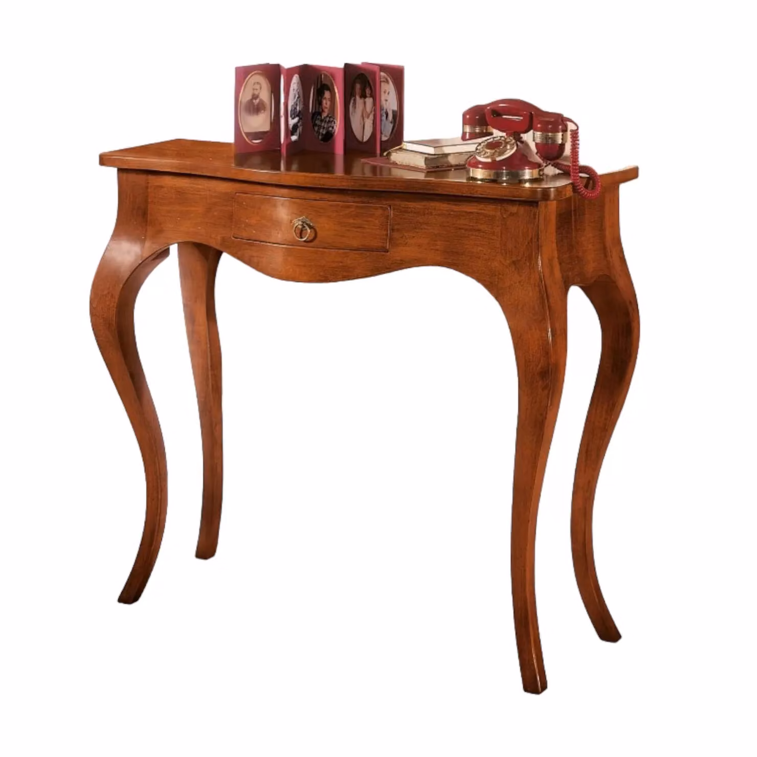 Consolle in legno massello con 1 cassetto Mobili 2G colore noce L: 103 cm, P: 41 cm, H: 90 cm – 1