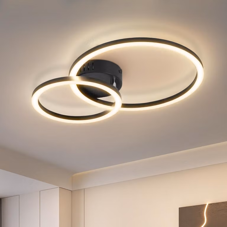 ZMH lampada da soffitto cucina Plafoniera LED soggiorno - 23W lampada da cucina 3000K bianco caldo lampada da soggiorno lampada moderna camera da letto lampada a 2 anelli design illuminazione a soffitto per camera da letto corridoio ufficio balcone