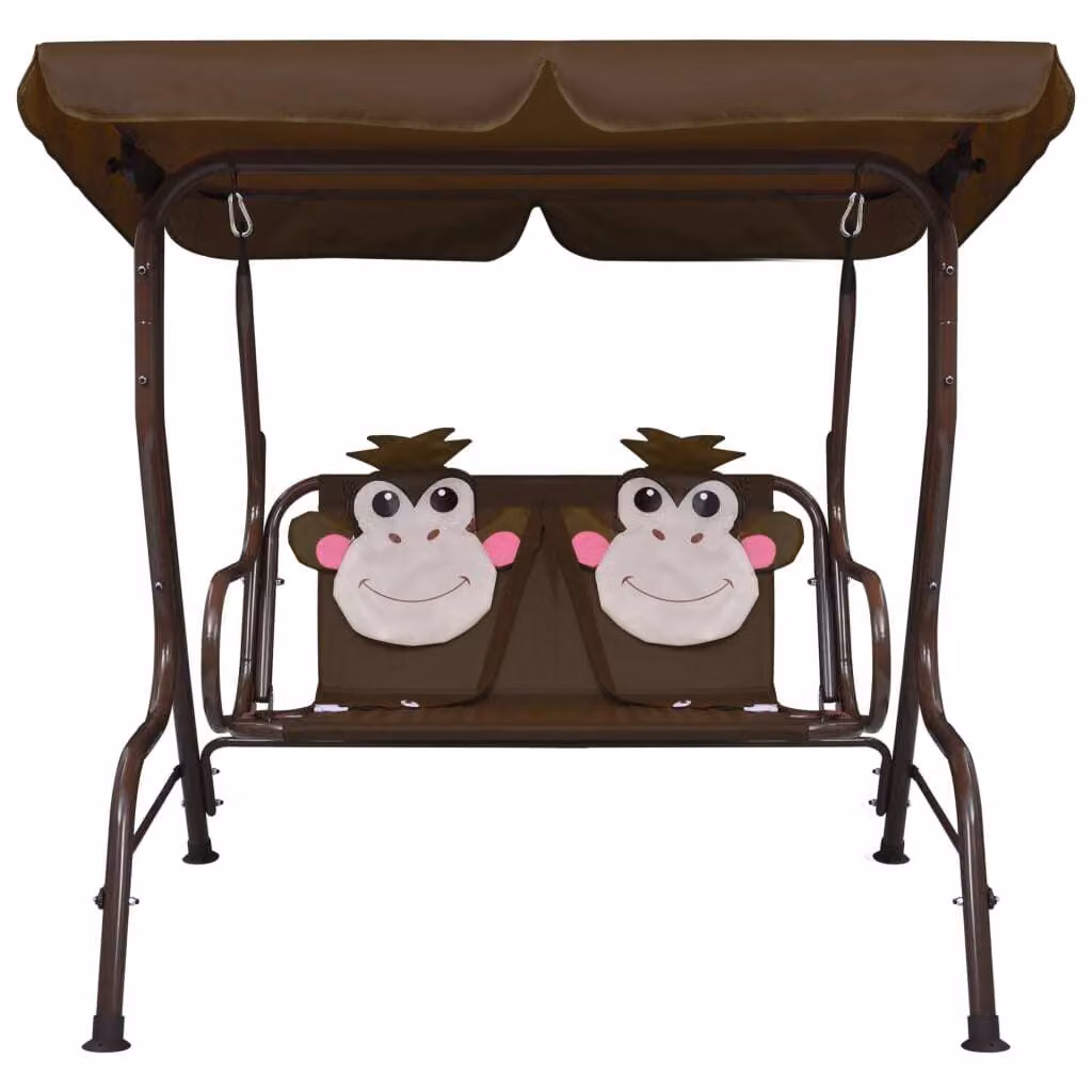 vidaXL Altalena hollywood per bambini marrone 115×75×110 cm tessuto