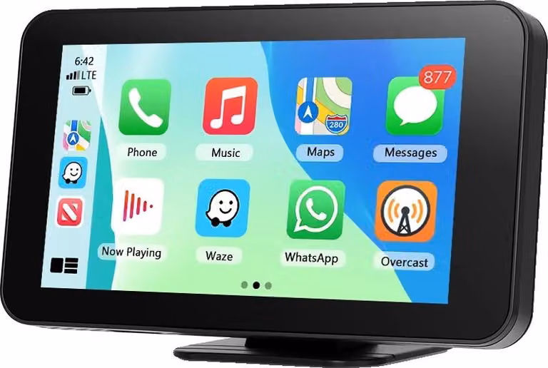 Monitor per auto, schermo HD, connettività Bluetooth, con telecamera