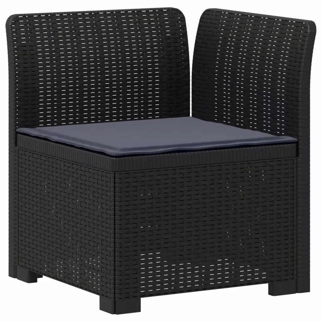 Divano da giardino a 1 posto con cuscino in rattan effetto moderno colore grigio antracite – 2
