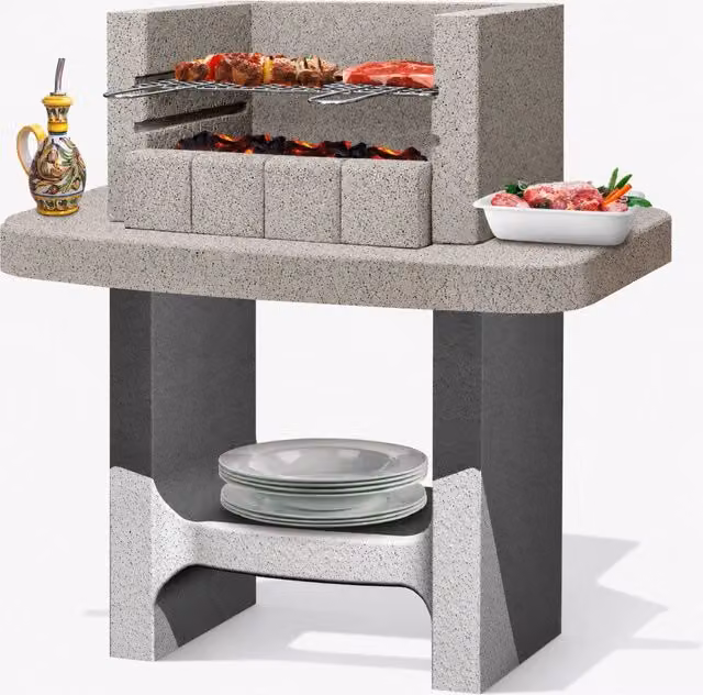 Barbecue siena-lm a carbonella 78 x 55 x 94,1 cm in calcestruzzo con griglia regolabile
