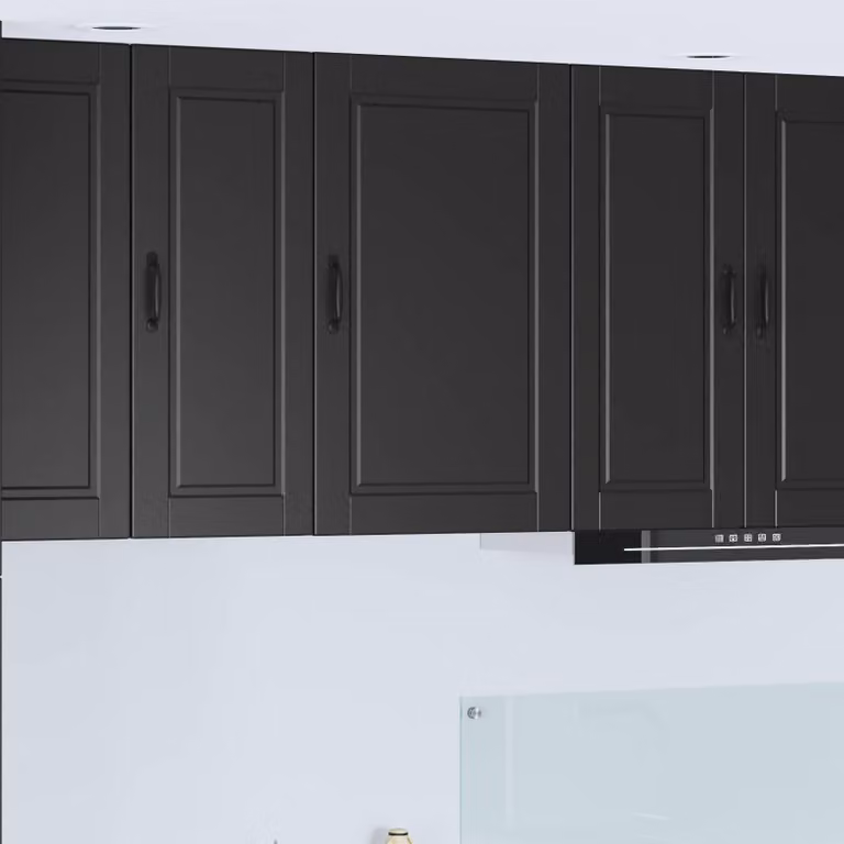 Armadietto a muro moderno vidaXL PORTO nero con ante a battente e ripiani interni L: 50 cm, P: 31 cm, H: 80 cm