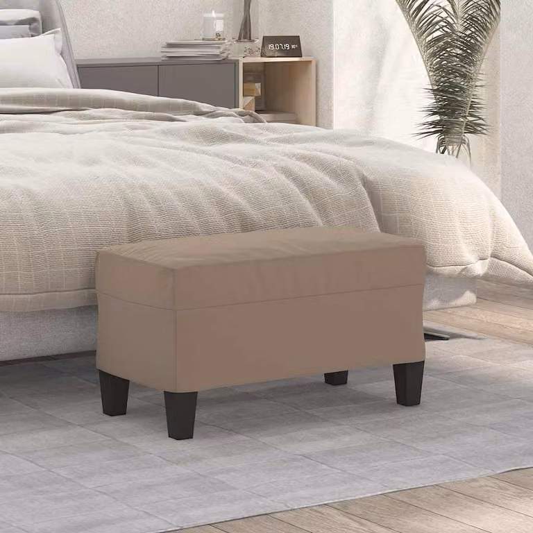 Panca moderna vidaXL in microfibra color tortora L: 70 cm, P: 35 cm, H: 41 cm