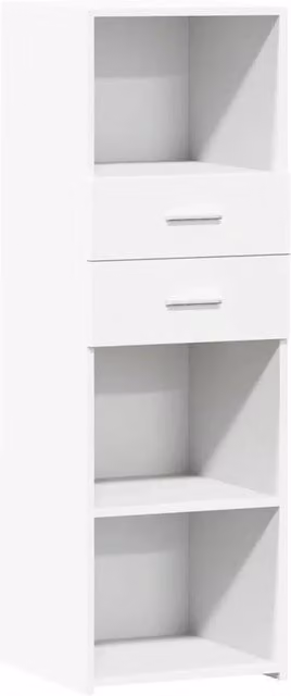 Buffet credenza cassettiera mobiletto mobile contenitore organizer cucina soggiorno salotto alto 40 x 42,5 x 124 cm legno ingegnerizzato bianco 02_0032449