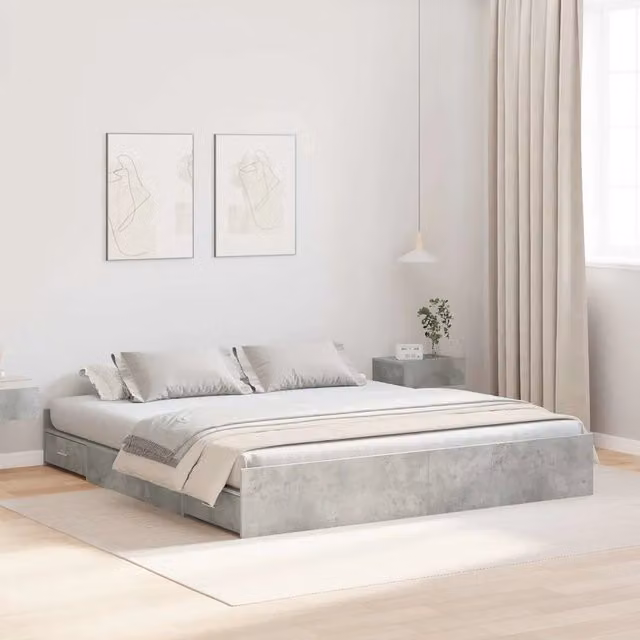 Struttura letto con contenitore Grigio cemento 180 x 200 cm 3335272