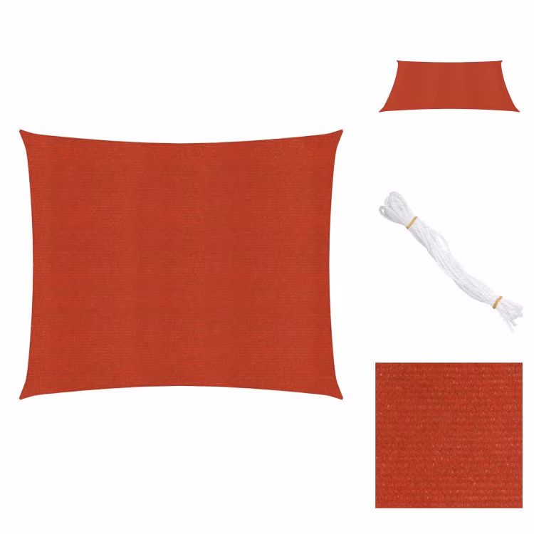 vidaXL Tenda da sole 160 g/m² Rosso 6x6 m HDPE - Ombrelloni e tende da sole