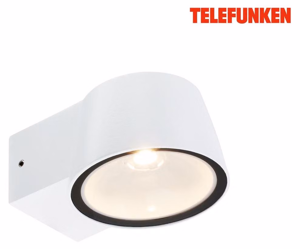 Lampada da parete Telefunken LED, protezione da spruzzi e polvere, On/Off