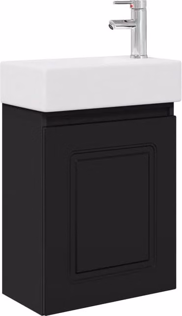 Mobile Bagno Moderno con Ante a Battente Bianco e Nero, Appeso alla Parete, L 45,5 cm x P 22,5 cm x H 84 cm