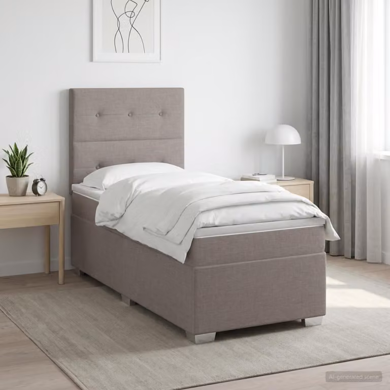 Maison Exclusive - Letto boxspring con materasso Taupe 100 x 200 cm Tessuto