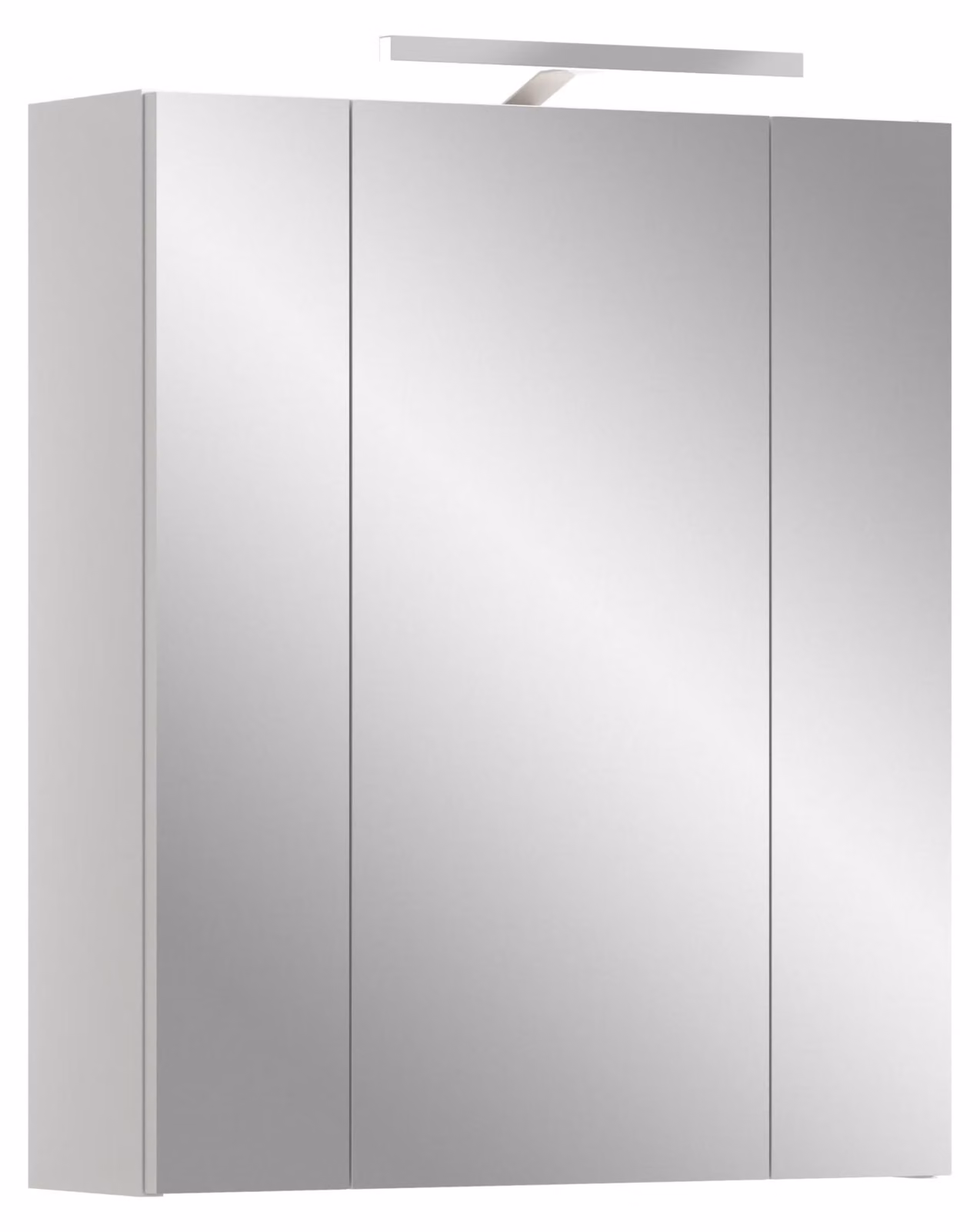 Armadietto da bagno a 3 ante, con 6 ripiani, bianco, 60x70x18 cm