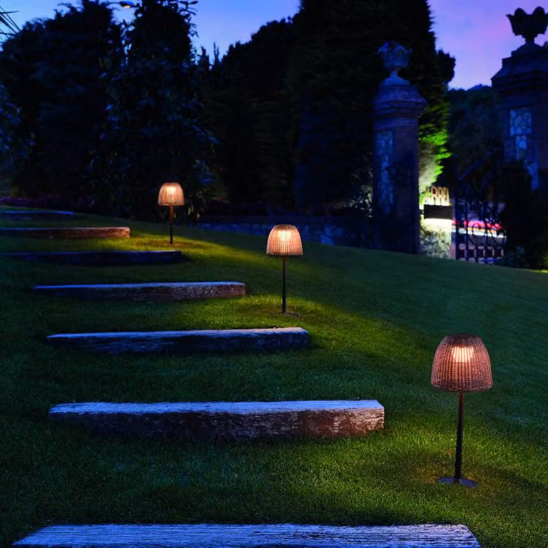 Bover Lampioncino LED Atticus, altezza 50 cm, marrone grafite/marrone dimmerabile, Marrone / Ruggine, Alluminio, Design, Lampada LED da esterni
