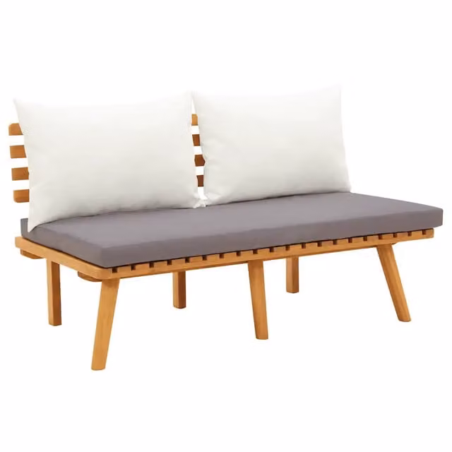 Panchina da Giardino | Panca da Giardino con Cuscini 115 cm in Legno Massello Acacia