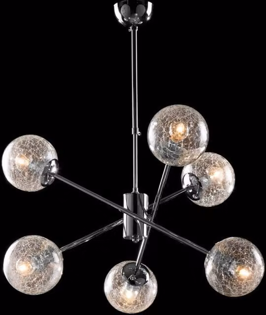 Lampadario Moderno Tresor Metallo Cromo 6 Luci E14
