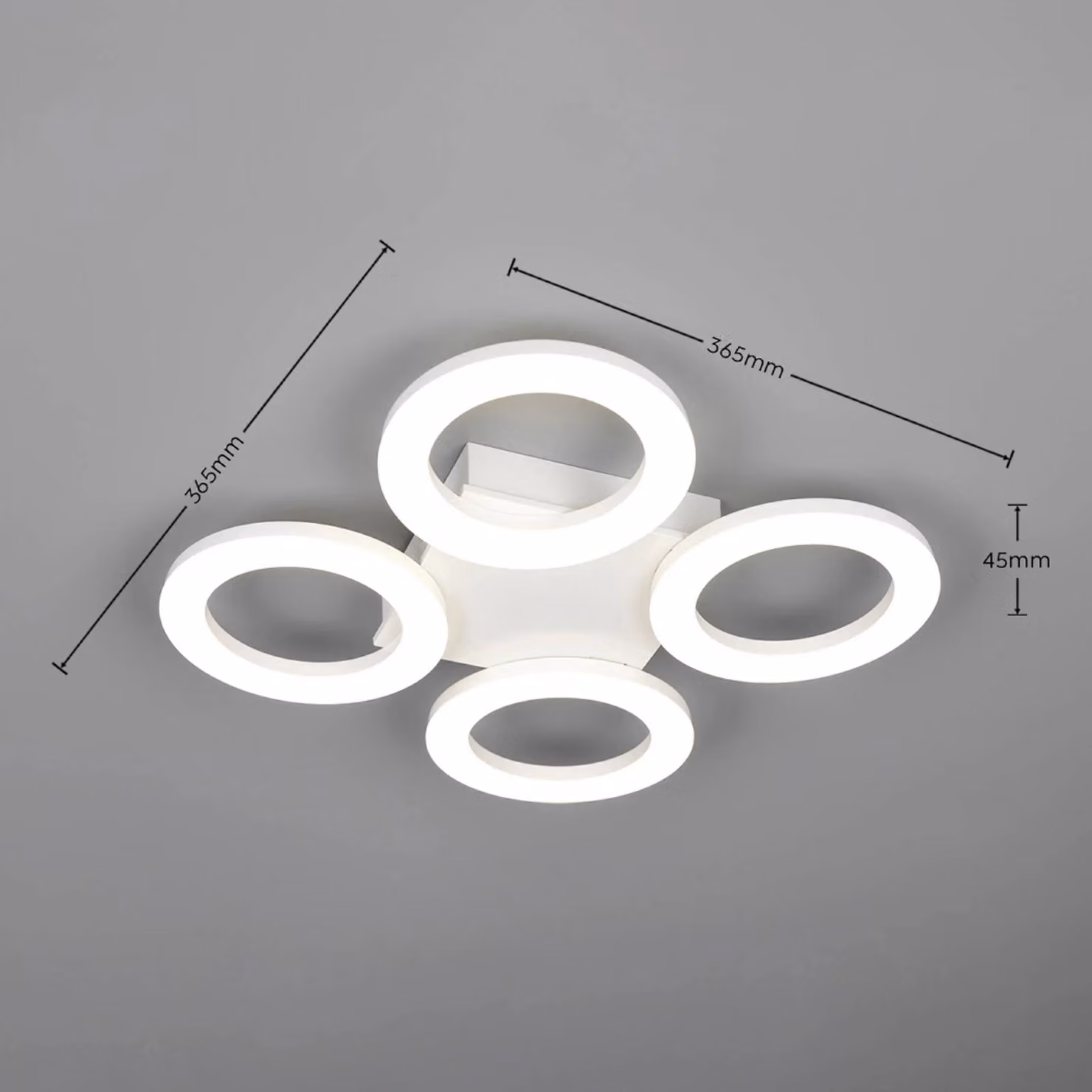 Reality Leuchten Plafoniera soffitto Cemi, Bianco / Opale, Cucina, Plastica, Moderno, Plafoniera