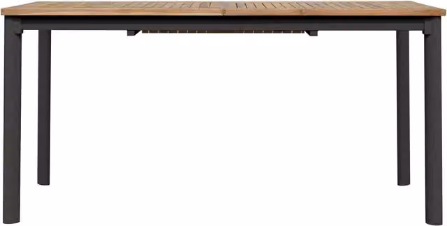 Tavolo da giardino rettangolare allungabile GIORDANOSHOP in teak e metallo antracite L/P/H: 150-210 x 90 x 74 cm
