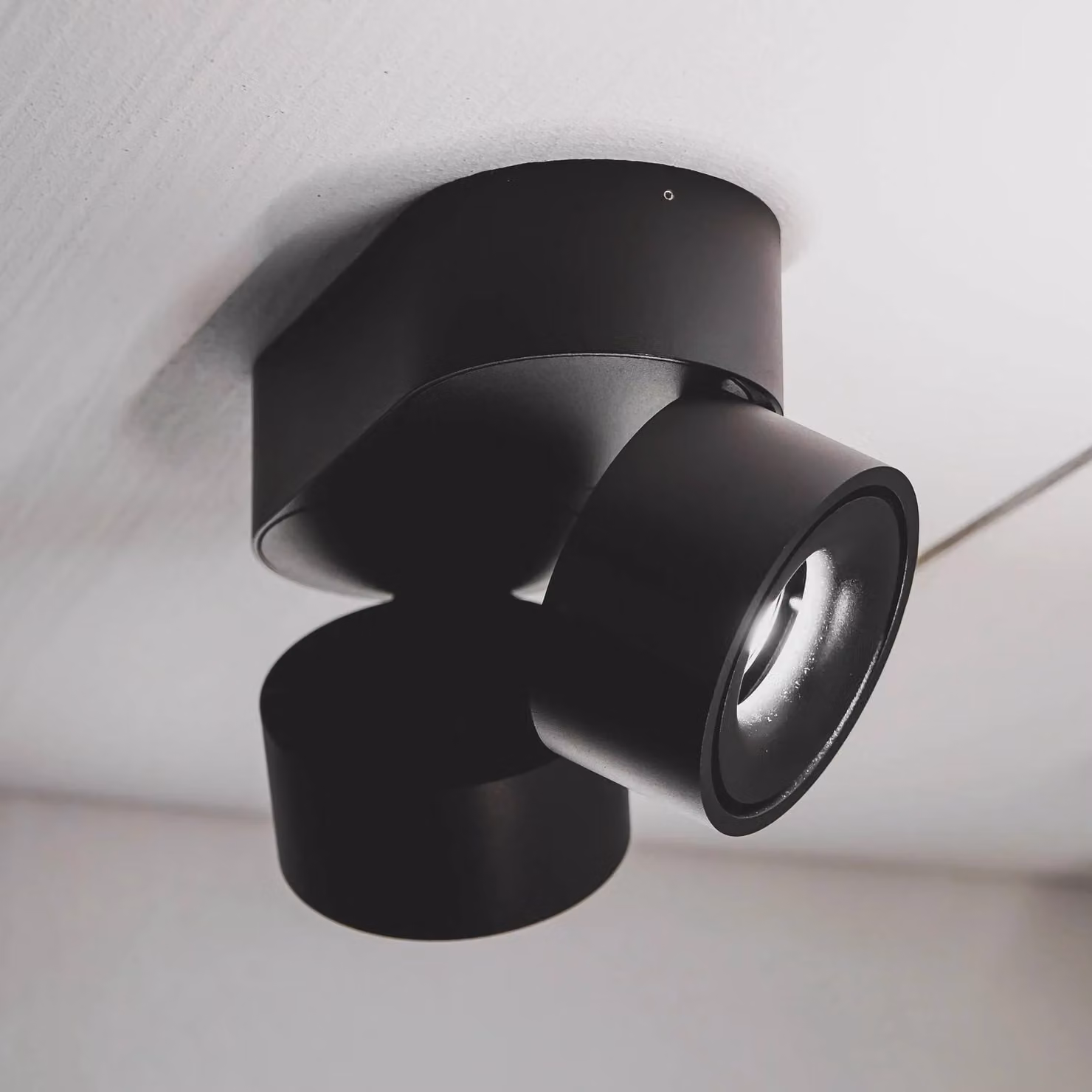 LOOM DESIGN Aim Faretto da soffitto LED a 2 luci nero Aim, dimmerabile, Nero, Soggiorno / Sala da pranzo, Alluminio, Moderno