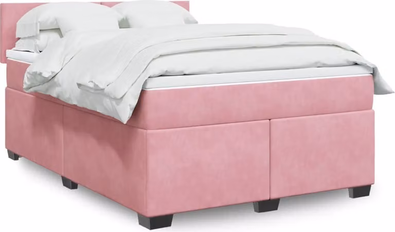 Maison Exclusive - Giroletto a Molle con Materasso Rosa 140x200 cm in Velluto