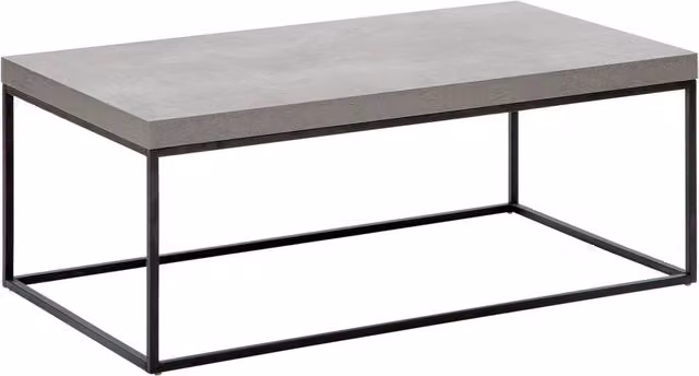 Tavolino Rettangolare Beliani Grigio e Nero in MDF e Metallo Stile Industrial per Soggiorno L: 100 cm, P: 60 cm, H: 40 cm – 1