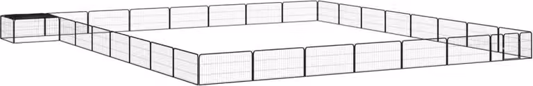 The Living Store Box per cani da 32 pezzi nero 100x50cm Acciaio verniciato a polvere