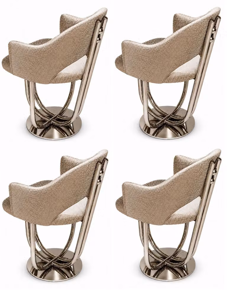 4 sedie beige, design moderno, ideali per la sala da pranzo, lussuose, di alta qualità e confortevoli
