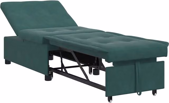 Divano letto | Sof¨¤ letto | Letto singolo Verde Scuro 194 x 67 x 82 cm Velluto