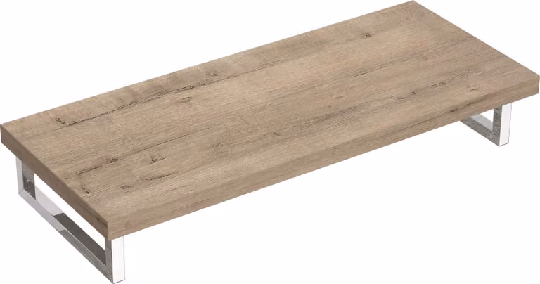 doporro Mensola Sospesa per Lavabo da Appoggio 50x120 cm in Legno Rovere Chiaro, Consolle da Parete per Bagno con Staffe, Mobile da Bagno Design Industriale Platte04