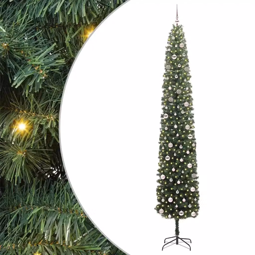 Albero di Natale artificiale moderno vidaXL verde con 300 LED luce bianca calda, Altezza: 300 cm – 2