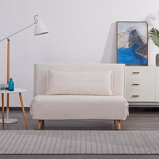 Divanetto Clic Clac VELVET Bianco Due posti 120Cm