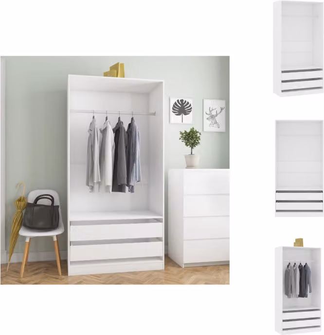 vidaXL Armadio bianco 100x50x200 cm in legno - Armadi