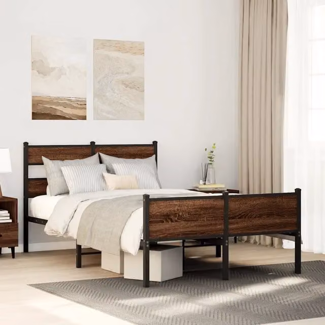 Struttura Letto Design Mania in Rovere Marrone con Telaio Rigido L: 120 cm, P: 200 cm – 1