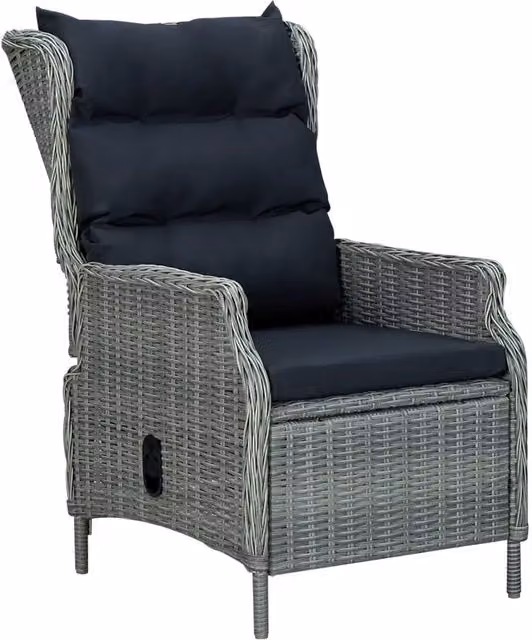 Set da pranzo da giardino moderno vidaXL in legno di acacia oliato, 7 pezzi, Grigio e Nero