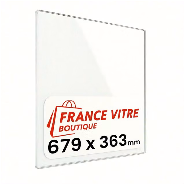 679 x 363 x 4 mm - Vetro per stufa a legna - vetro camino di ricambio - vetro per caminetto resistente al fuoco - France Vitre