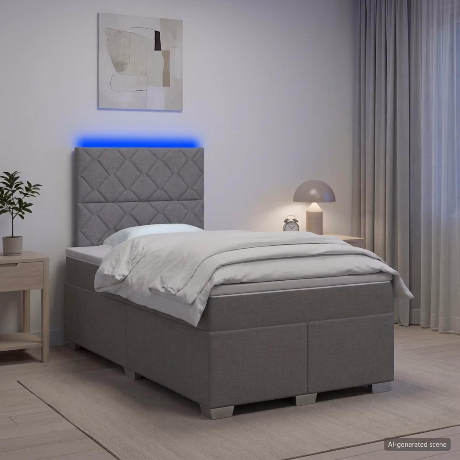 Maison Exclusive - Letto boxspring con materasso Grigio chiaro 120 x 200 cm Tessuto