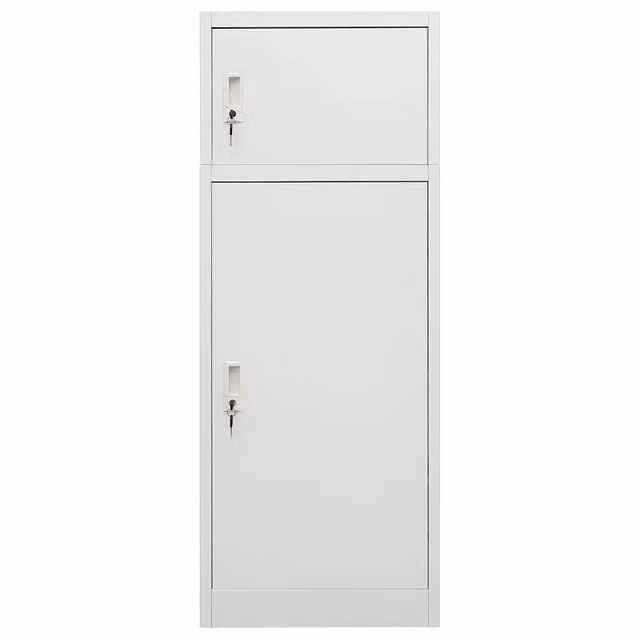 Armadietto per sella DESIGN IN in acciaio grigio chiaro con ante a battente e serratura, L: 53 cm, P: 53 cm, H: 140 cm