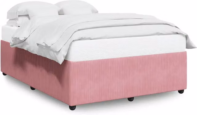 Letto matrimoniale | Letto per adulti | Giroletto Rosa 140x190 cm in Velluto