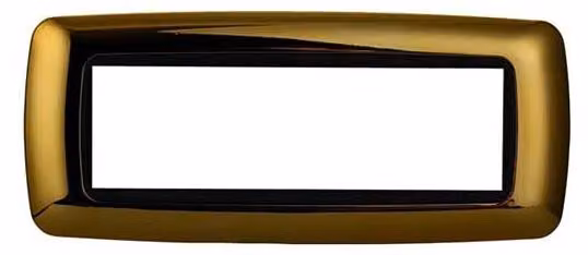 Placca compatibile Bticino Livinglight 7 moduli plastica bombata colore oro lucido