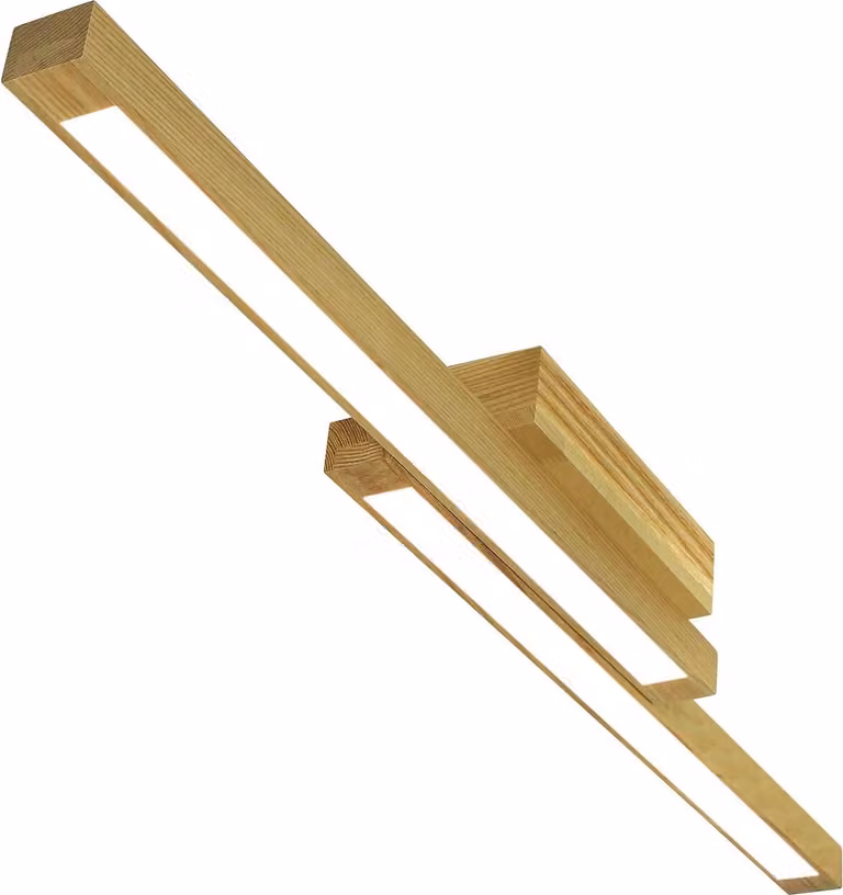 ZMH LED plafoniera legno 90cm 3000K bianco caldo LED moderno 2 fiamme soffitto interno 24W per soggiorno camera da letto sala da pranzo corridoio