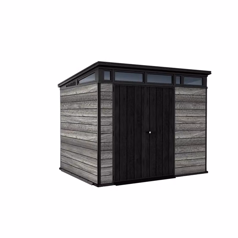 Casetta in resina Keter Signature 97 grigia con pavimento e finestra, superficie 6 m² – 2