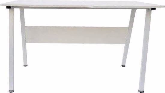 Scrivania per computer Stoer - stile industriale moderno - larghezza 130 cm - struttura bianca, piano bianco