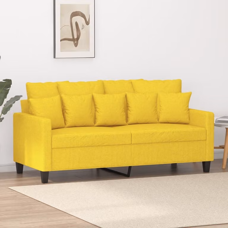 Maison Exclusive - Divano a due posti giallo chiaro 140 cm in tessuto