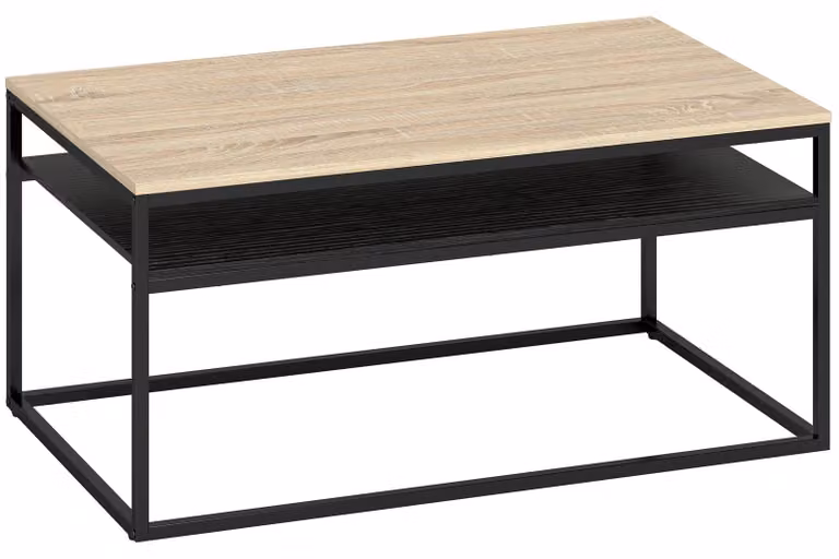 Tavolino con spazio contenitore | Colore: noce | Dimensioni: 100x59,8x47 cm