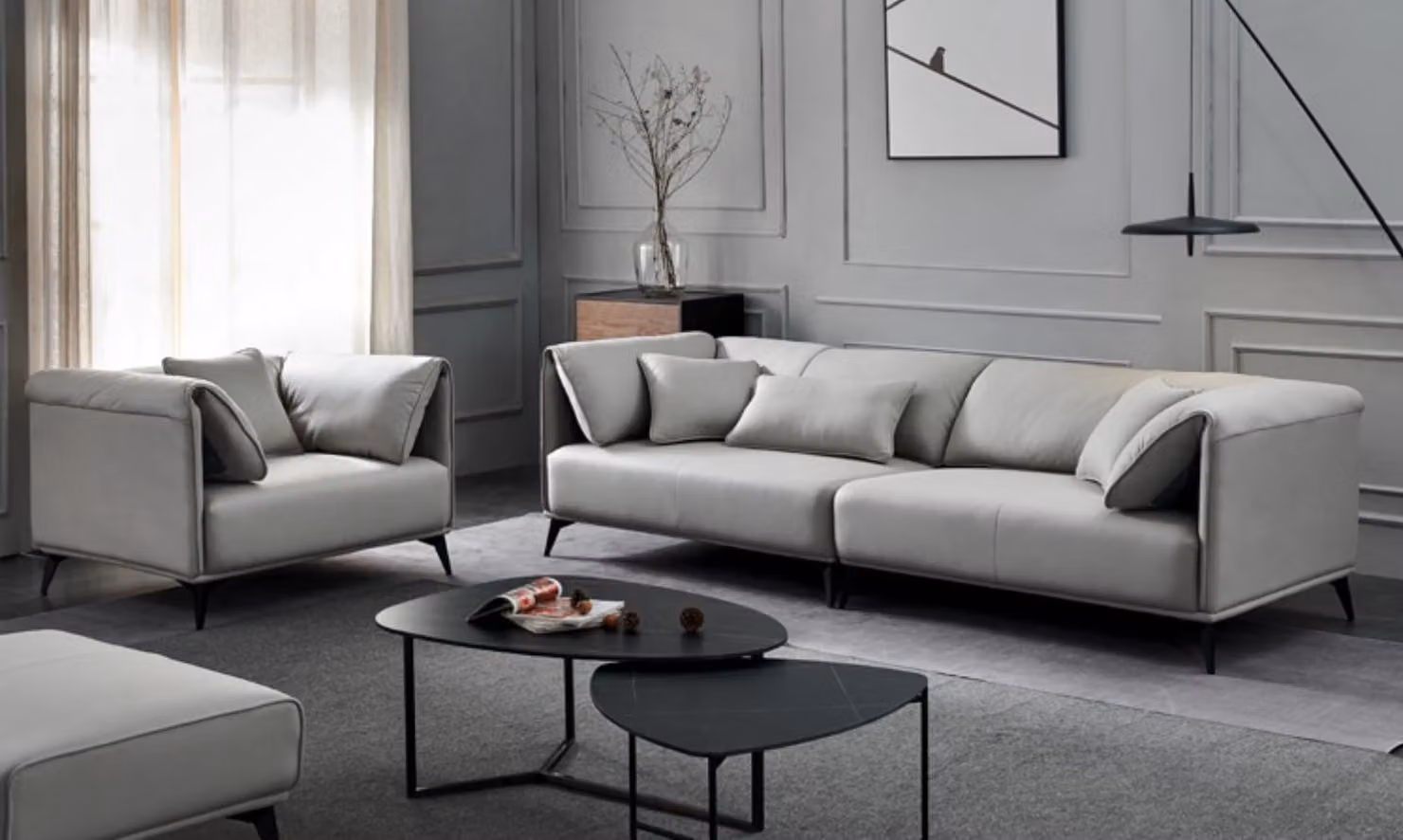 Italienische Design Sofa Sofagarnitur 4+1 Sitzer Couch Polster Garnitur Möbel
