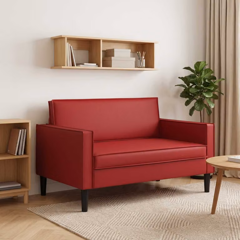 Poltrona relax XXL vidaXL in similpelle rossa con braccioli e struttura moderna