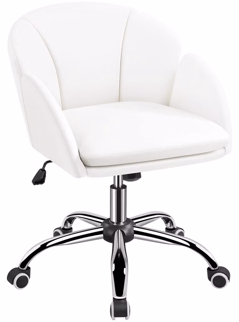 Sedia da ufficio ergonomica - Fino a 136 kg - Altezza regolabile - Bianca