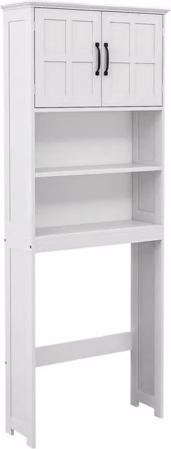 Mobile WC Xylo armadio bagno bianco con ante e ripiani regolabili sospeso