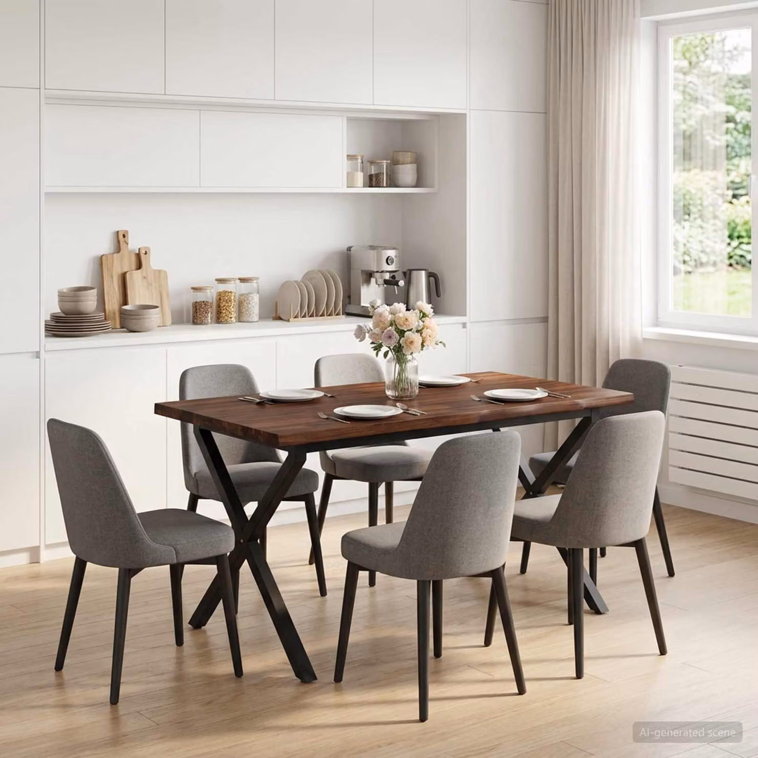 vidaXL Tavolo da pranzo con bordo vivo 140 x 80 x 75 cm Marrone Scuro