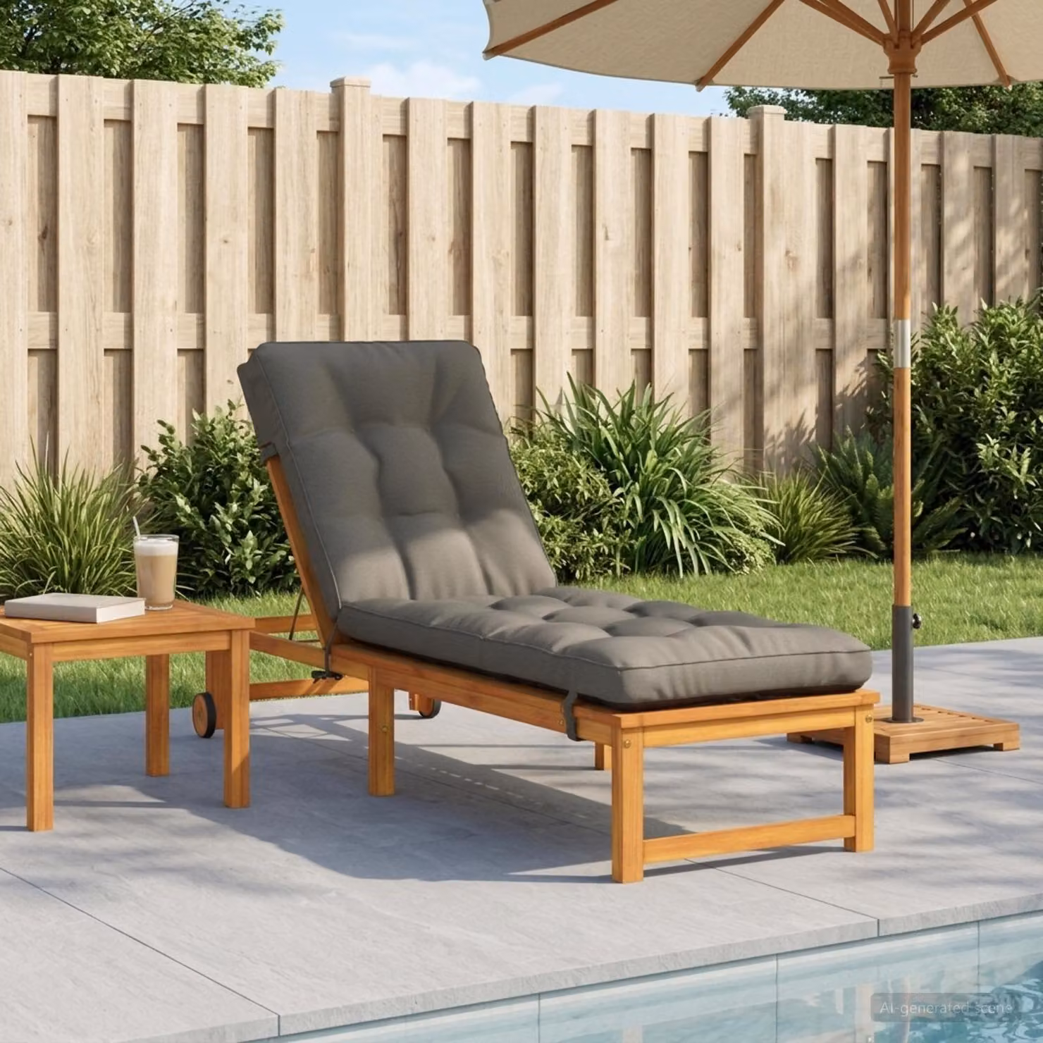 vidaXL Cuscino per Lettino VIANEN Grigio in Poliestere con Rivestimento Lavabile e Resistente ai Raggi UV