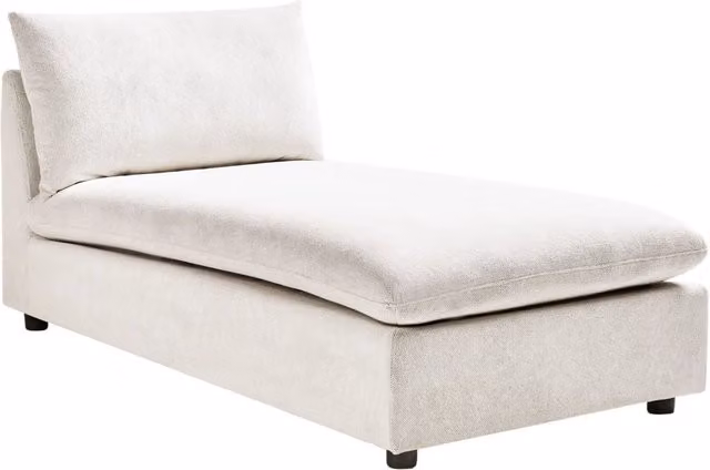 Chaise Lounge in poliestere bianco sporco imbottito senza braccioli Mobili per il soggiorno moderni e alla moda
