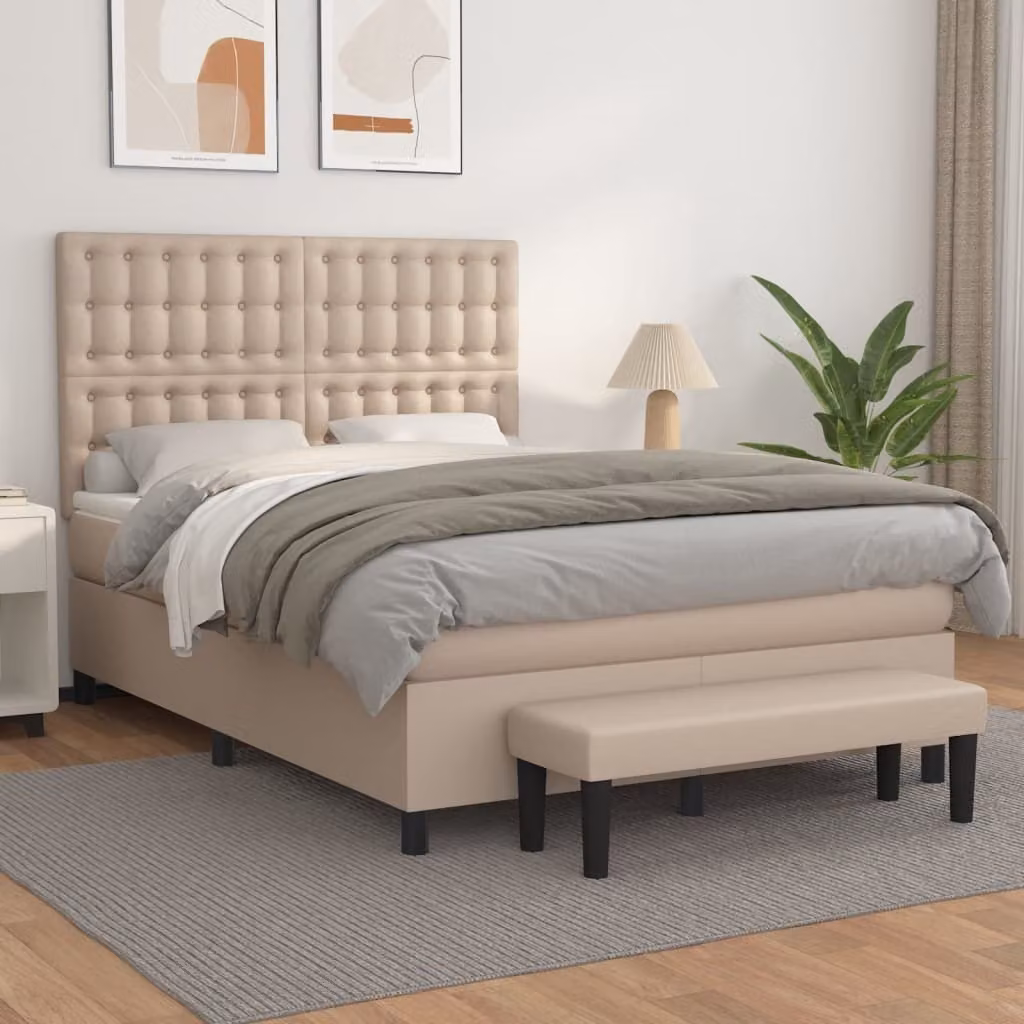 Maison Exclusive - Materasso per letto boxspring Cappuccino-Marrone 140x200cm Pelle finta